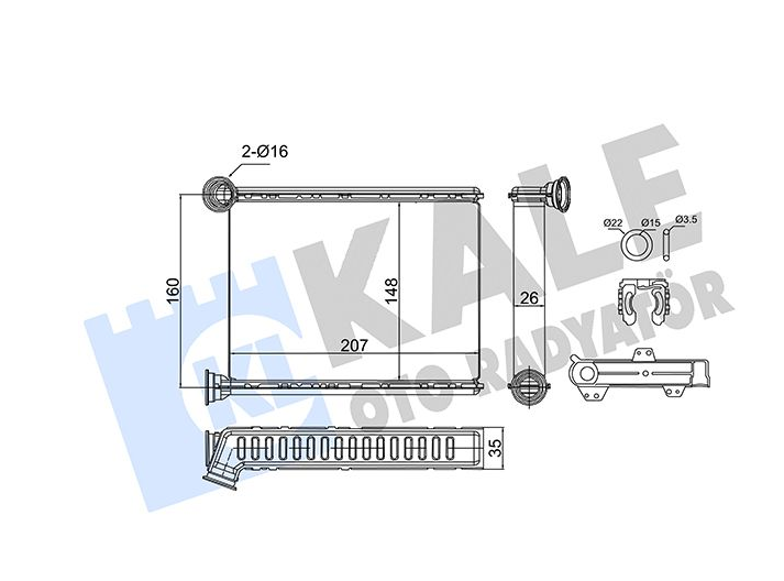 Renault Kalorifer Radyatörü - KALE 352860