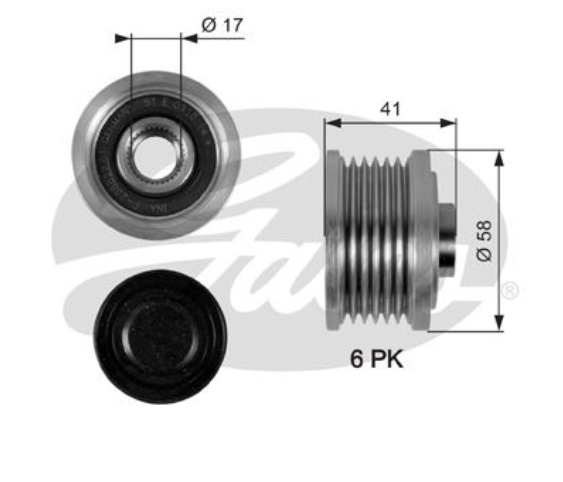 Fiat Bravo/Doblo/Linea/Punto (2007- ) Alternatör Kasnağı GATES OAP7052